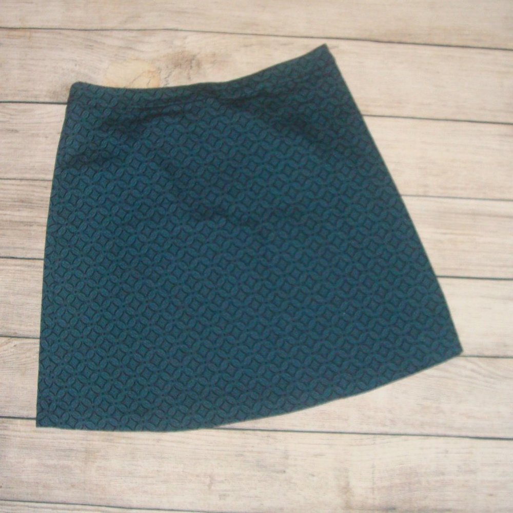 Margaret M Teal Black Pull On Skirt L